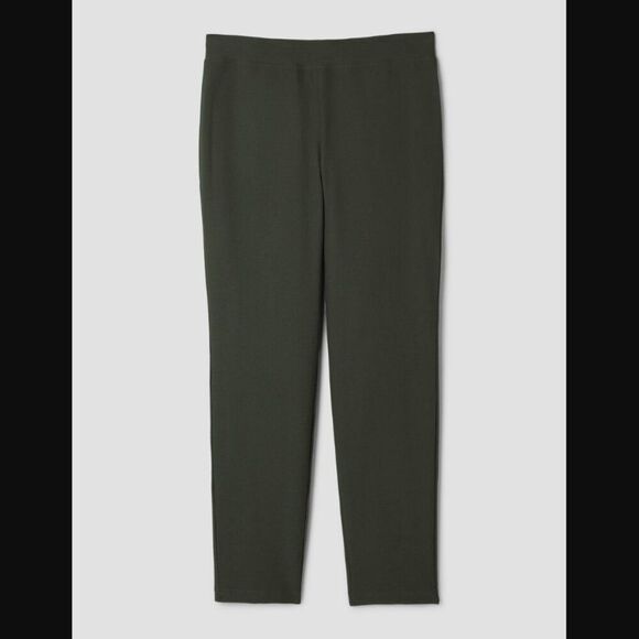Eileen Fisher Slim Fit Washable Stretch Crepe Ankle Pants Olive Green Size S - Picture 2 of 14
